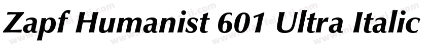 Zapf Humanist 601 Ultra Italic BT字体转换